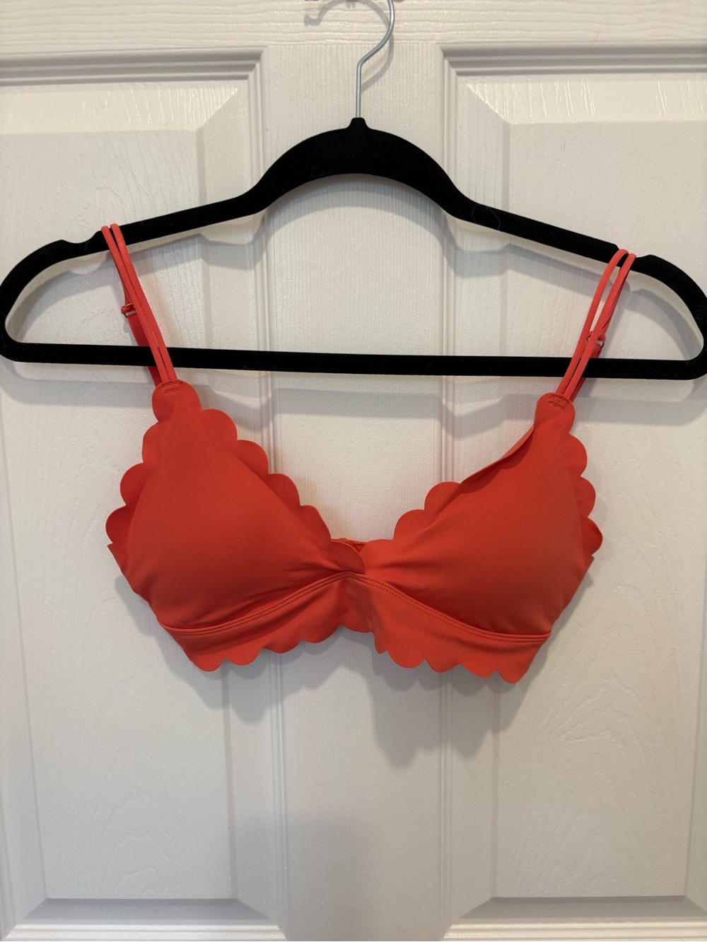 Anthropologie Coral Scallop-Edge Swim Bralette #1085
